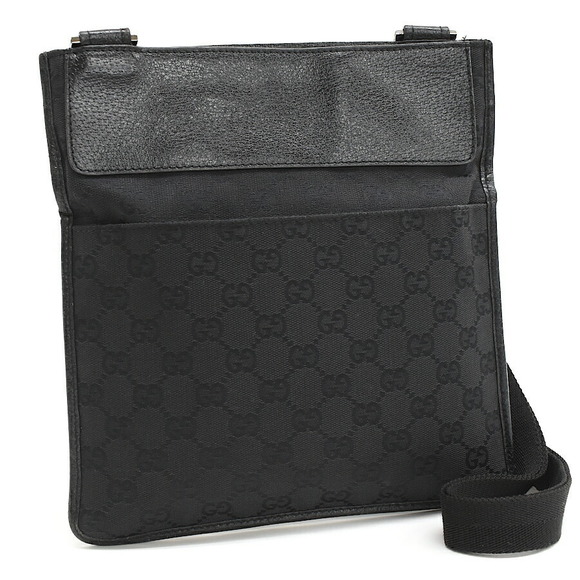 Gucci GG Bag Leather Black Shoulder - Picture 1 of 8